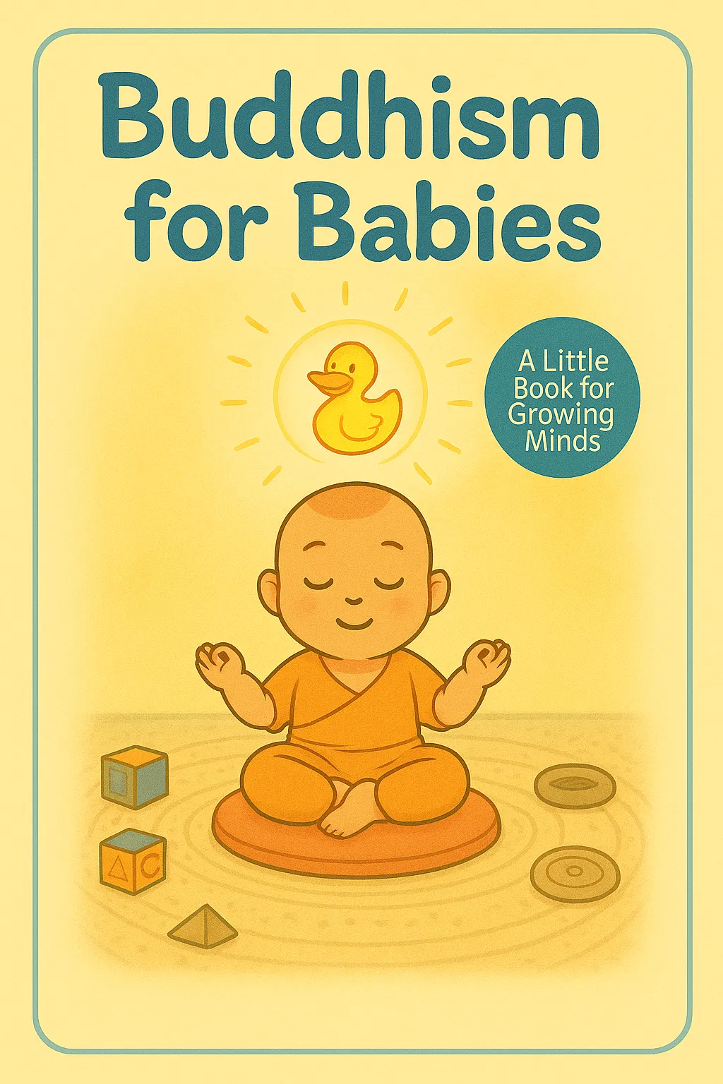 An image of a fake children's book with the title, 'Buddhism for Babies'